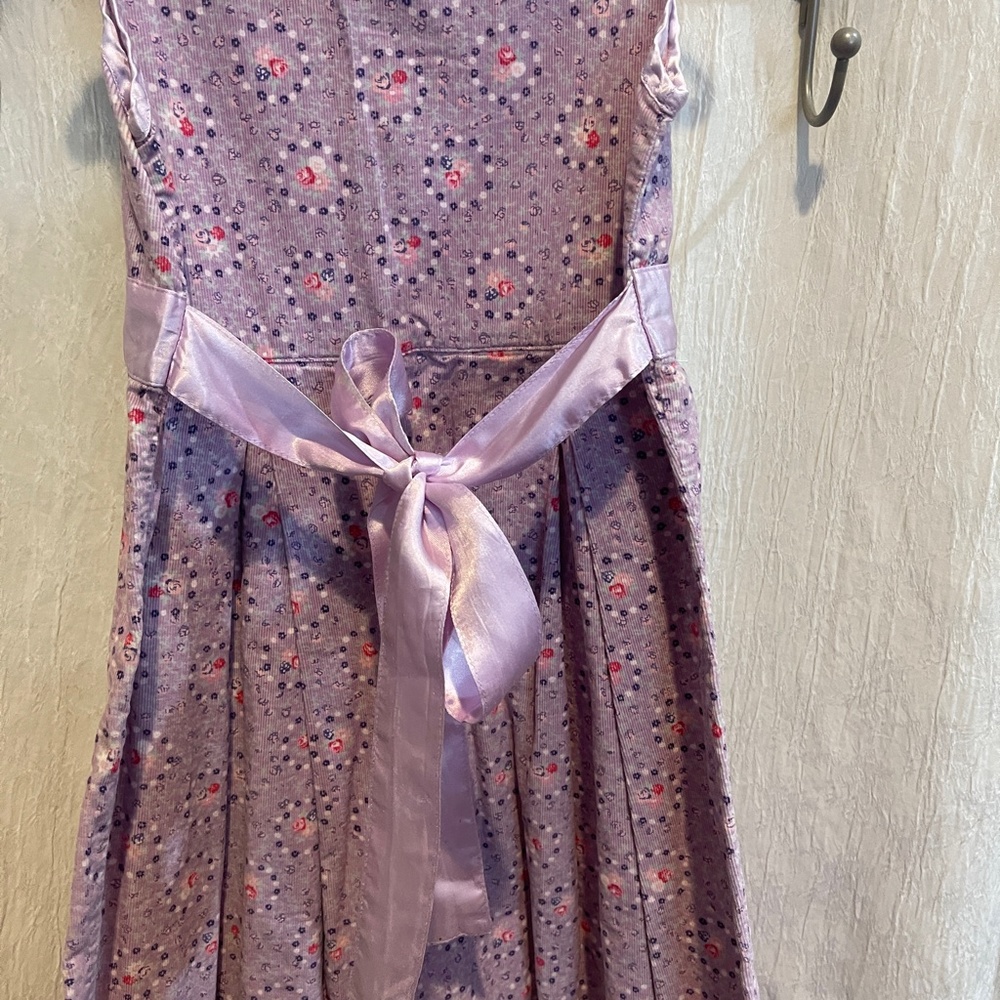 Laura Ashley Floral Dress Lavender Sleeveless Ribbon Girls 6 Easter Vintage - Picture 6 of 6